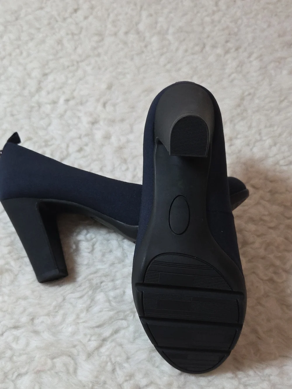 NWOT Jenn Ardor Navy Round-Toe High Heels Chunky  Pumps Sz 6
